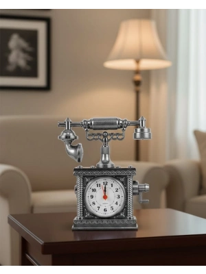 ® Nostaljik Telefon Tasarımlı Masa Saati Yüksek Sesli Alarm