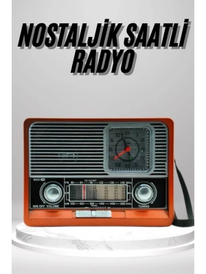 ® Nostaljik Vintage Radyo Taşınabilir Bluetooth Bağlantılı Hoparlör Radyo