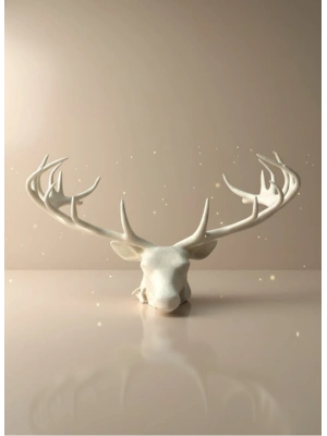 ® odern Geyik Başı Biblo 25 cm Zarif Masa Üstü Dekor