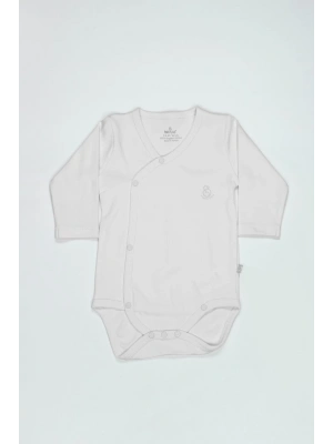 ®   Organik Natural Basic Style Kruvaze Uzun Kol Body BS17102 Beyaz