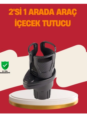 ® Otomobil Bardak Tutucu İkisi Bir Arada 360° Dönebilen Geniş Kapasiteli