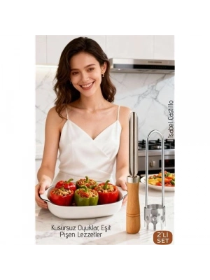 ® Paslanmaz Çelik 2’li Profesyonel Kabak ve Dolma Biber Oyacak Seti - Gurme Tasarım
