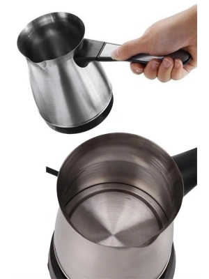 ® Paslanmaz Çelik Türk Kahvesi Makinesi 6 Fincan Kpasiteli Elektrikli Cezve