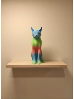 ® Pastel Rainbow Kedi Figürü Masa ve Raf Üstü Ev Dekorasyonu