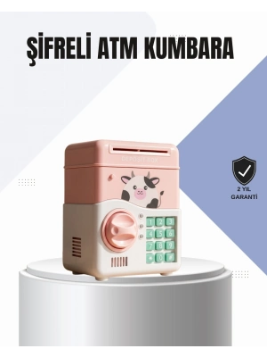 ® Pembe Elektronik Şifreli Otomatik Para Çeken ATM Kumbarası