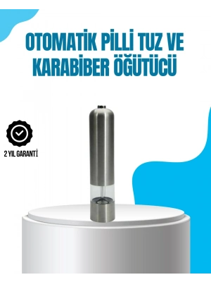 ® Pilli Otomatik Baharat Değirmeni Tek Tuşla Kolay Kullanım