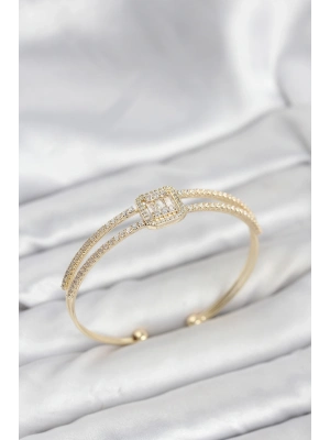 ® Pirinç Gold Renk Baget Model Kadın Bileklik