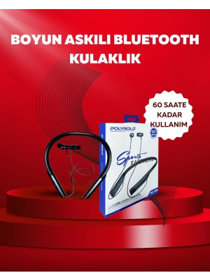 ® Polygold PG-100 Bluetooth 5.0 Boyun Bantlı Kulaklık – 50 Saat Konuşma Süresi, Type-C Şarj