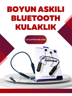 ® Polygold PG-100 Bluetooth Kulaklık – Ergonomik Boyun Bantlı Tasarım, Net Ses ve Konfor