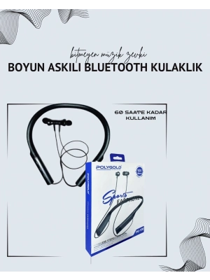 ® Polygold PG-100 Boyun Askılı Kablosuz Kulaklık – 200 Saat Bekleme Süresi, Stereo Ses, Mikrofonlu