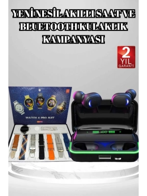 ® Powerbank Bluetooth Kulaklık Ve Akıllı Saat 7 Kordonlu Metal Kordon Plastik Kordon