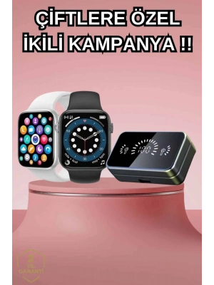 ® Powerbank Bluetooth Kulaklık Ve Yeni Model Akıllı Saat Seti ANC Özelliği Dokunamatik