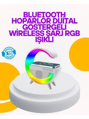 ® Renkli Işıklı 15W Kablosuz Şarjlı Masa Lambası