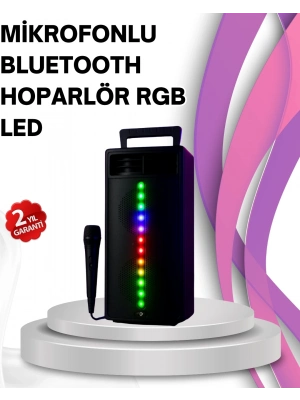 ® Renkli Işıklı Bluetooth Hoparlör – Taşınabilir, Güçlü Ses Performansı