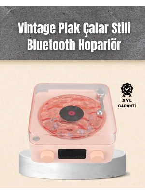 ® Retro Bluetooth Hoparlör – Yumuşak Gece Lambası ve Saat Göstergeli