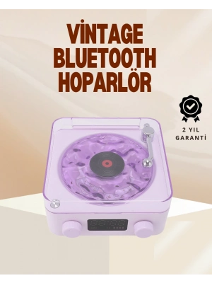 ® Retro Pikap Hoparlör – Şarjlı Kablosuz Projektör ve Gece Lambası