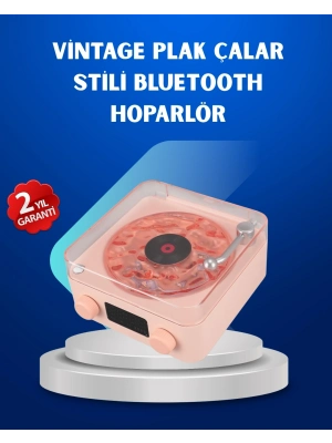 ® Retro Saatli Bluetooth Hoparlör – Gece Lambalı Kristal Ses Kalitesi