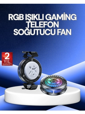 ® RGB Işıklı Telefon Soğutucu Fan Gaming Cooler Süper Hızlı Soğutma