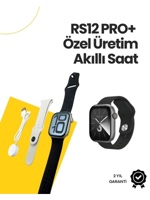 ® RS12 PRO+ 2025 Serisi Özel Üretim Full Ekranlı Akıllı Saat – Nabız ve Uyku Takibi, Bluetooth Arama, Garantili, Güçlü Batarya