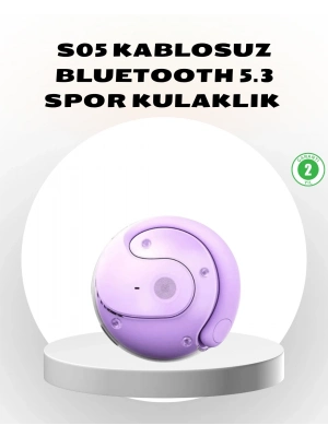® S05 Kablosuz Kulaklık Bluetooth 5.3 IPX4 Su Geçirmez Stereo Ses Otomatik Bağlantı
