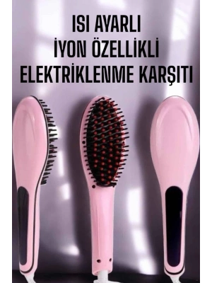 ® Saç Düzleştirici Tarak Isı Ayarlı Yıpranma Önleyici Düzleştirici Fön Tarak