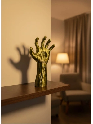 ® Sanatsal El Formu Heykel Altın Yeşil Tasarım Hediyelik Dekor