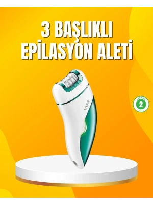 ® Şarjlı 3’ü 1 Arada VGR Epilatör LED Işıklı Suya Dayanıklı Hassas Bölge Epilasyon Makinesi