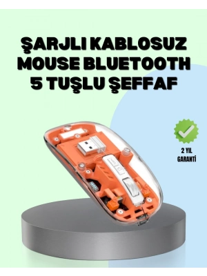 ® Şarjlı Ergonomik Fare – 1600 DPI, Sessiz Tıklama Özellikli