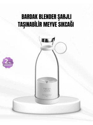 ® Şarjlı Portatif Blender – Gıda Sınıfı Malzeme, 10 Kullanımlık Pil, Mini Boy ve Hafif Tasarım