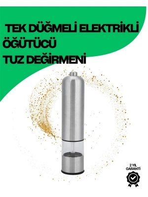 ® Şeffaf Hazneli Elektrikli Tuz Karabiber Öğütücü Pilli Taşınabilir Mutfak Aleti