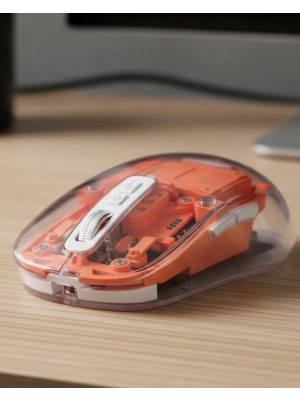 ® Şeffaf Kablosuz Mouse Bluetooth Bağlantılı Sessiz Tıklama