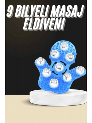 ® Selülit Giderici Masaj Eldiveni 9 Bilyeli Palm Masaj Eldiven Tam Vücut