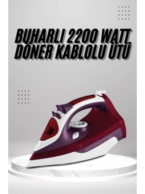 ® Seramik Tabanlı Kırmızı 2200 Watt Şok Buharlı Ütü