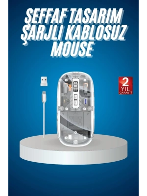 ® Sessiz Tıklama Çift Modlu Bluetooth Ve Alıcı Şeffaf Mouse Fare