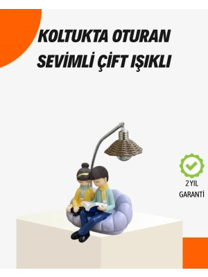 ® Sevgiliye Özel Çift Figürlü LED Masa Lambası Okuyan Çift Tasarım