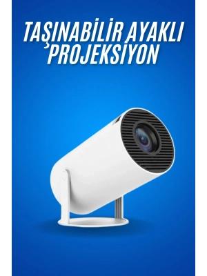 ® Sinema Projektörü Android HDMI USB WİFİ Ses Çıkışlı Ayaklı Projeksiyon Taşınabilir