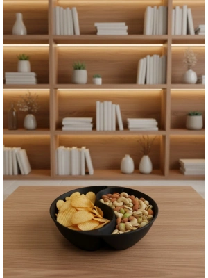 ® Siyah Çerezlik Kase Seti 4 Adet 3x12 cm