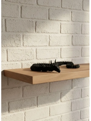 ® Siyah Hareketli Ejderha Figürü Esnek Gövdeli Dekoratif Tasarım 60 cm