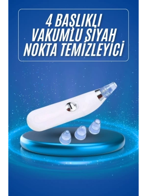 ® Siyah Nokta Temizleme Cihazı 4 Başlıklı Vakumlu Pilli Ölü Deri Arındırma