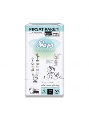 ®   Bio Natural Bebek Bezi Fırsat Paketi 1 Beden 2-5 Kg 50 Adet