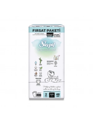 ®   Bio Natural Bebek Bezi Fırsat Paketi 2 Beden 3-6 Kg 48 Adet