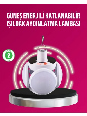 ® Solar ve USB Şarjlı Su Geçirmez Katlanabilir LED Lamba