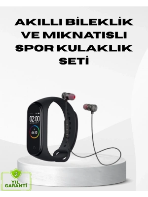 ® Spor Bileklik + Kablosuz Bluetooth Kulaklık Fitness Seti