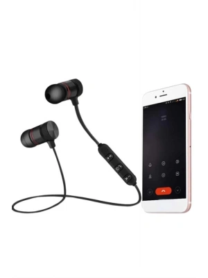 ® Sports Mıknatıslı Siyah Bluetooth Kulaklık Kablolu Uzun Pil Ömrü