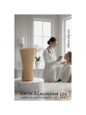 ® Steril Ahşap Abeslang Dil Çubuğu - 100 Adet | Profesyonel Klinik Tip, Pürüzsüz Dokulu  Dayanıklı