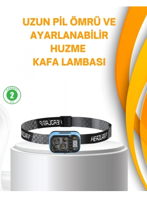 Su Geçirmez LED Kafa Lambası 53 Çalışma Modu Güç Ekranlı