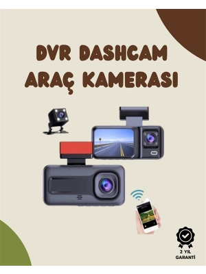 ® Sürüş ve Park Halinde Kesintisiz Güvenlik İçin 3 Kameralı Profesyonel Dashcam