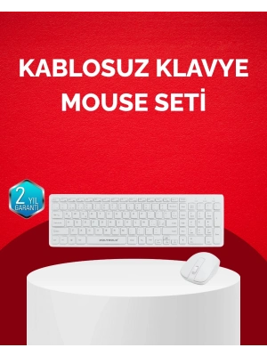 ® Tam Boy Kablosuz Klavye Mouse Seti - Gelişmiş Bağlantı ve Sessiz Performans