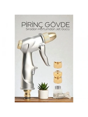 ® Tamamı Metal Yüksek Basınçlı Ayarlanabilir Bahçe/Oto Yıkama Tabancası Nozul