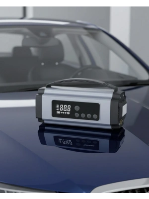 ® Taşınabilir Akü Takviye Cihazı Dijital Hava Kompresörü Powerbank ve LED Fener Bir Arada